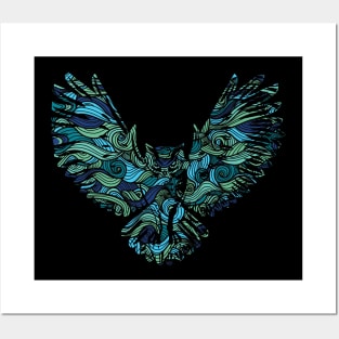 Funny owl colorful t-shirt Posters and Art